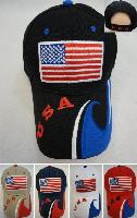 USA Flag Hat [USA/Wave on Bill]